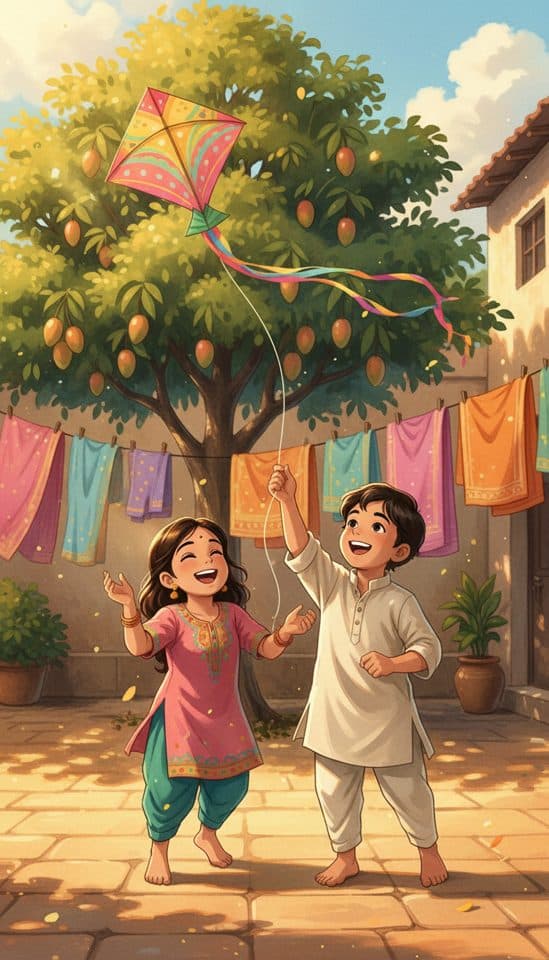 Hand-drawn painting of a brother and sister as children, made from their photos